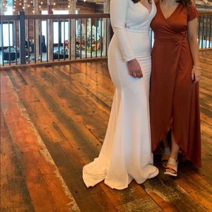 Baltic born copper silk wrap dress